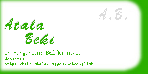 atala beki business card